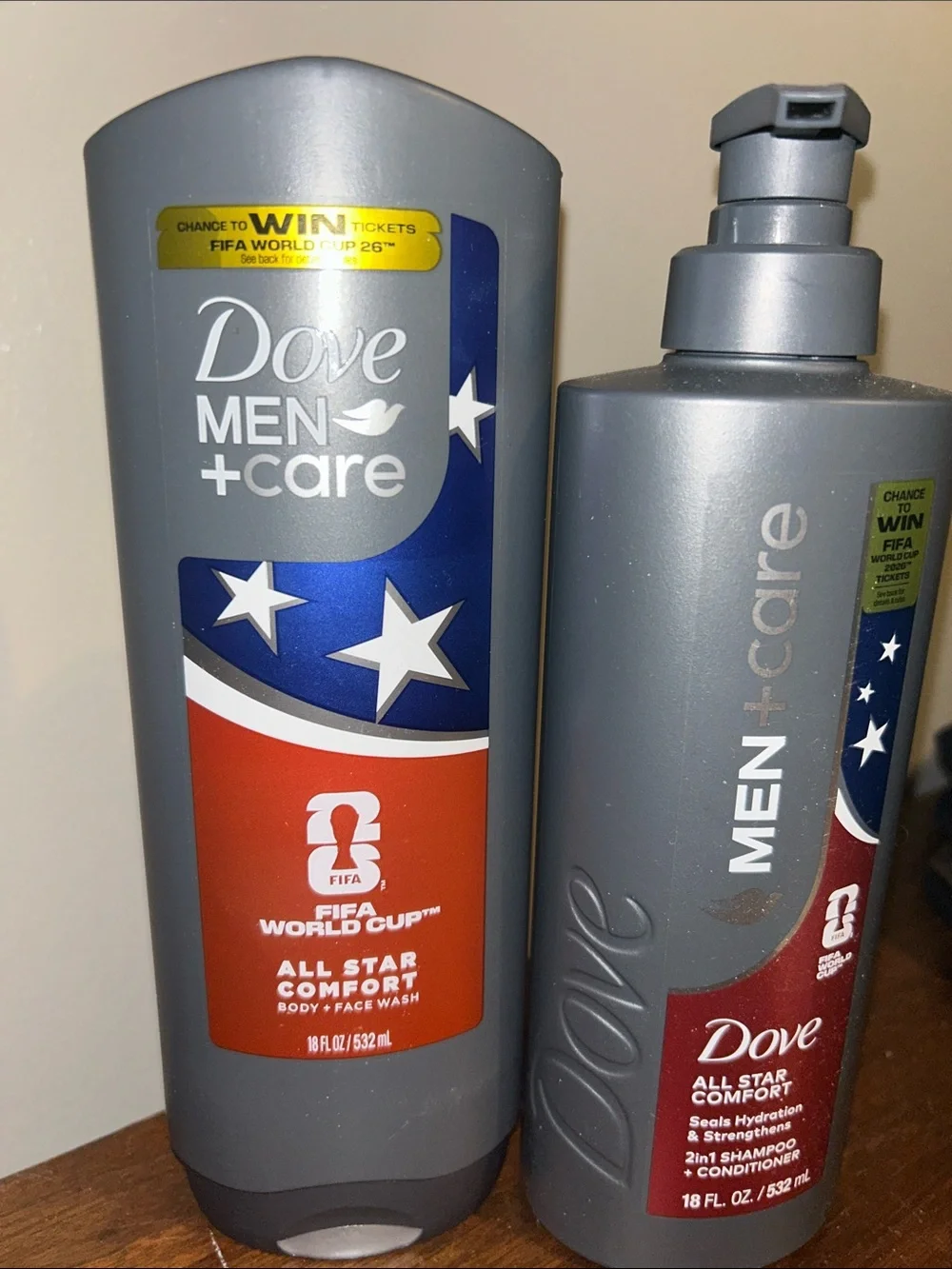DOVE Men+Care All Star Comfort 2-in-1 Shampoo/Conditioner & Body/Face Wash Set